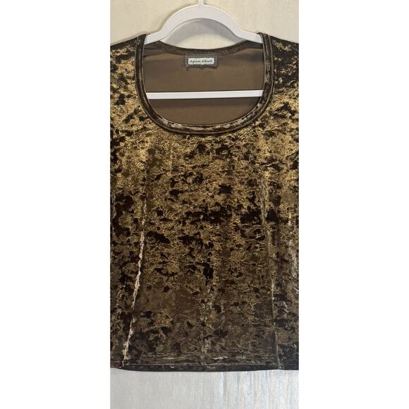 Y2K Crushed Velvet Scoop Neck Long Sleeve Top Brown Fairy Grunge Indie Sleaze - Picture 4 of 4